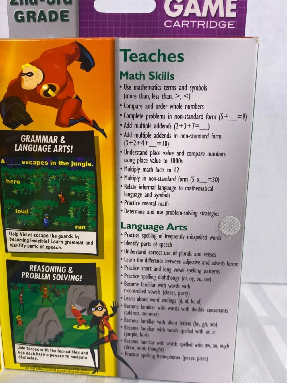The Incredibles:‎ Leapster Educational Game, Box & Parent Guide